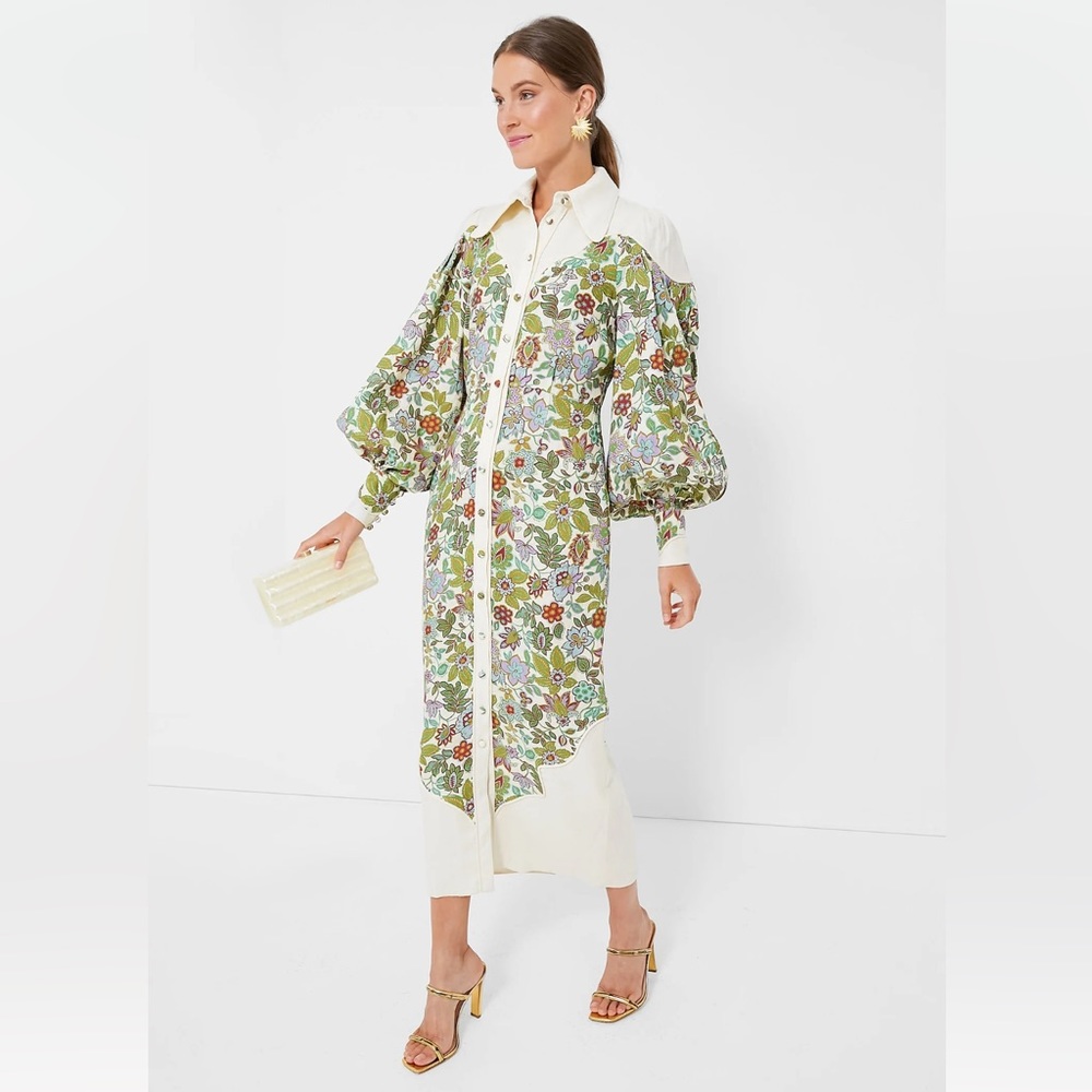 ALEMAIS Pearl Isabella Panel Midi Dress